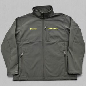 Oregon Ducks Ascender Softshell Jacket Men's XL Gray Columbia Full Zip NCAA